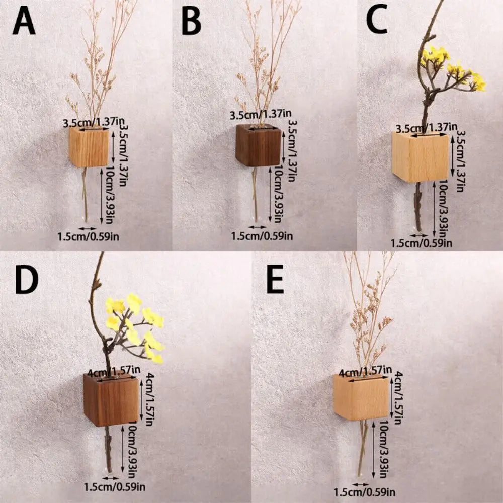 Wooden Magnetic Flower Tube Vase