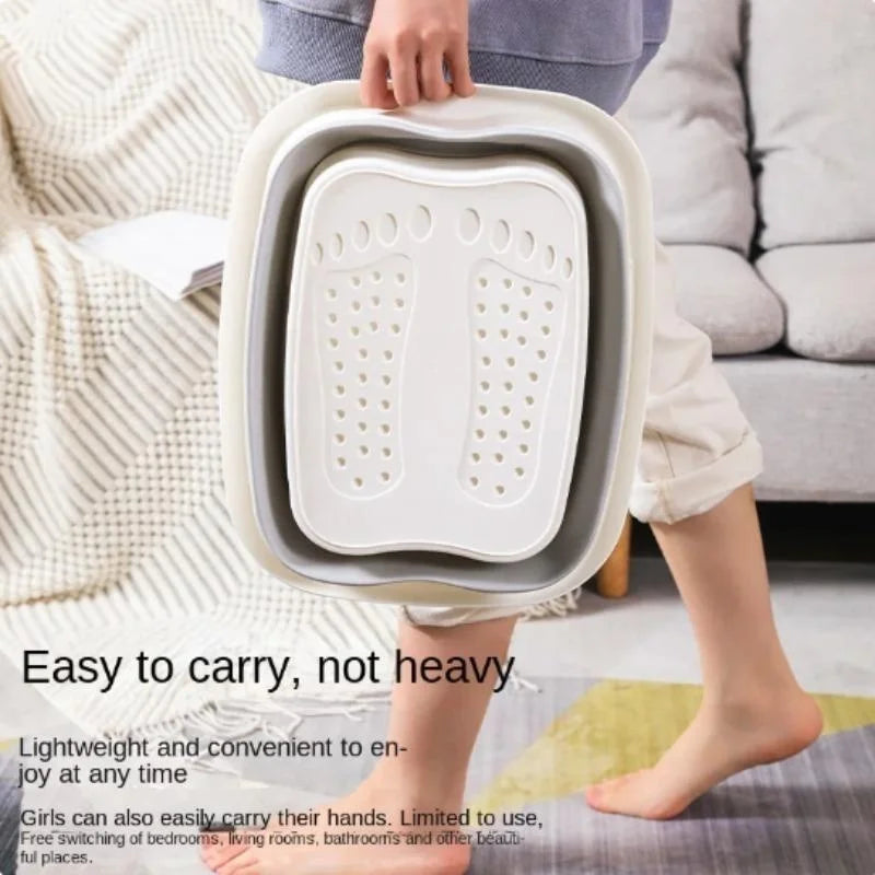 Solevia Foldable Foot Bath with Massage Function | Space-saving & sturdy | For foot care, pedicure & relaxation at home