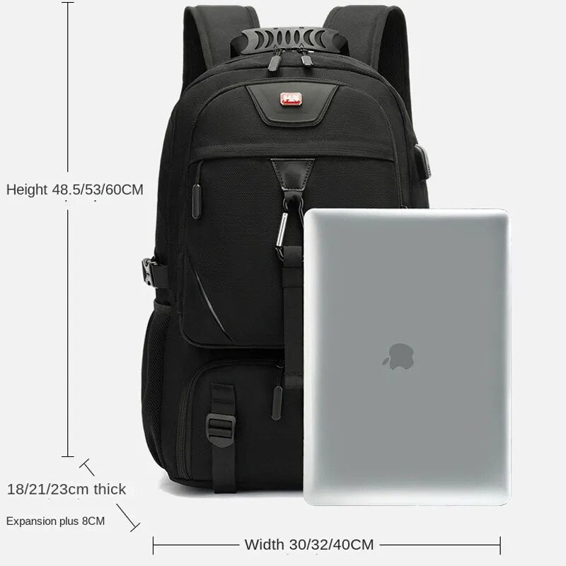 TechTrek Pro Explorer Backpack with USB Port – 50L-80L Travel Capacity