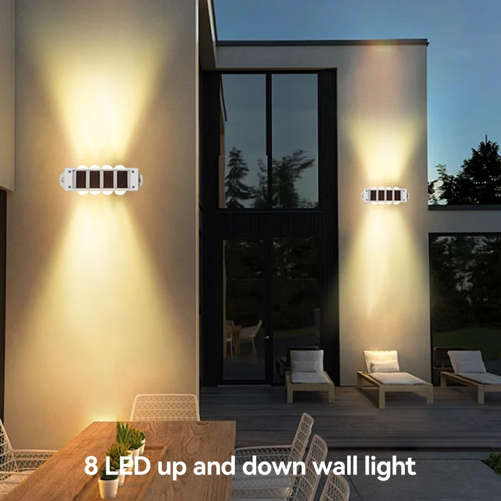 Solar Wall Lights Solavine | Warm White Light | IP44 Weatherproof | For Fence, Terrace & Garden | 8 Hours Light Duration