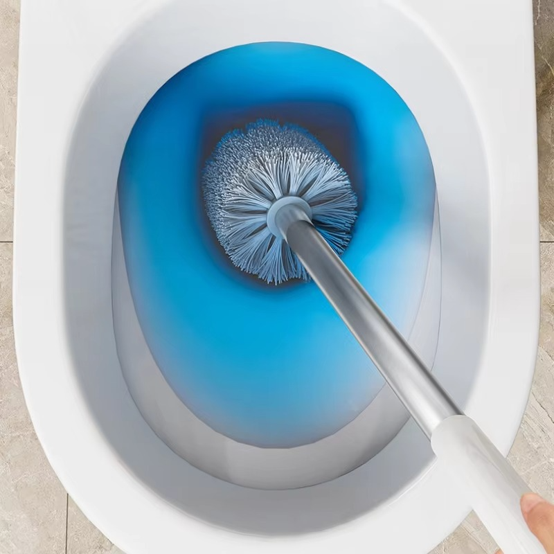 Wall-Mounted Flexi-Handle Toilet Brush with Modern Holder