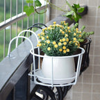 Practical plant pot holder with stable metal frame for balcony and terrace