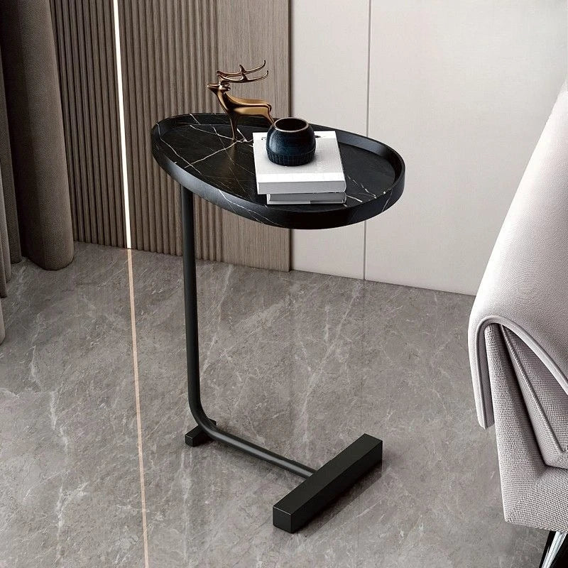 C-Shaped Mobile Side Table Ideal for Sofa or Bed