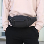 Unisex Waterproof Canvas Waist and Crossbody Bag for Outdoor Sports