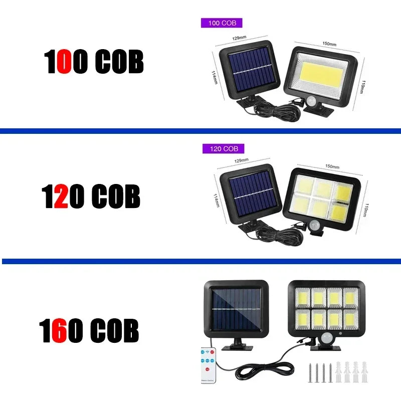 Solivor Solar Light with Motion Sensor | Wireless & Weatherproof | 3 Modes | 100 COB LEDs