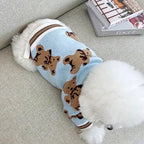 Dog cardigan made of knit warm and striped