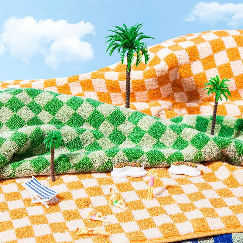 Grids Cotton Face Towel