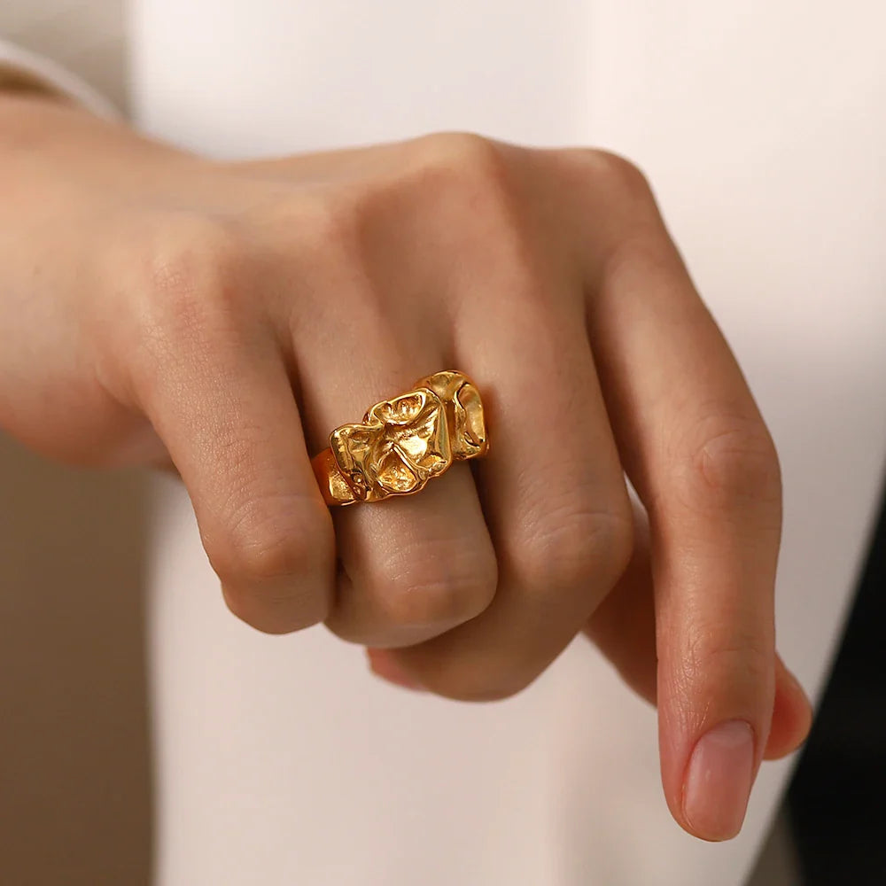 Adjustable Textured Lava Ring