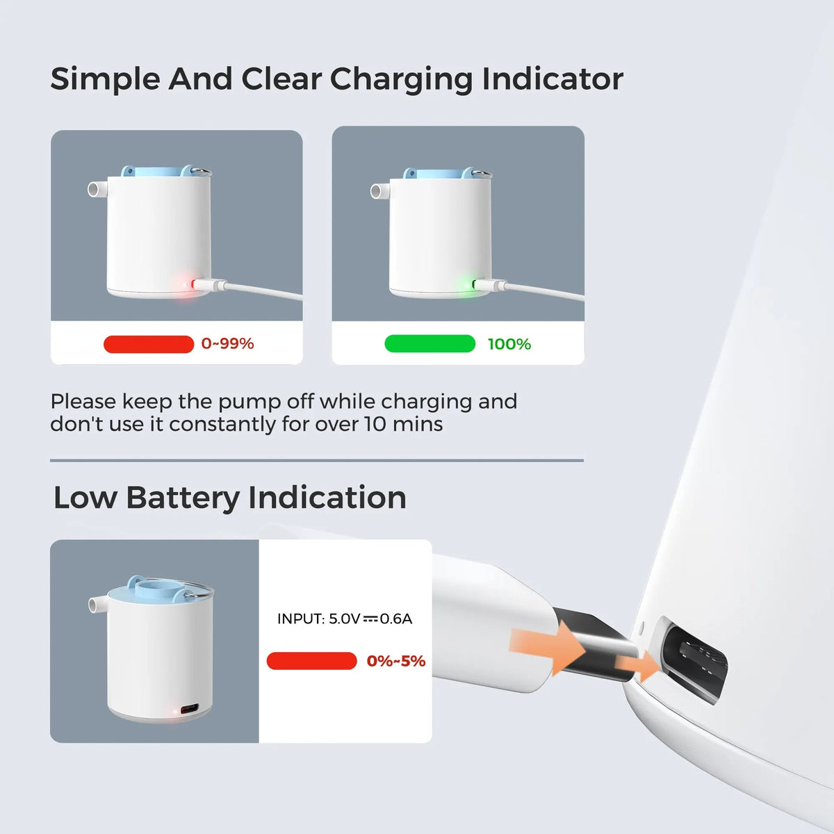 Rechargeable Camping Mini Air Pump