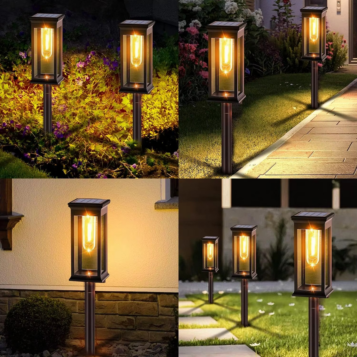 Solar Glow Garden Path Lights – 2 Piece Set