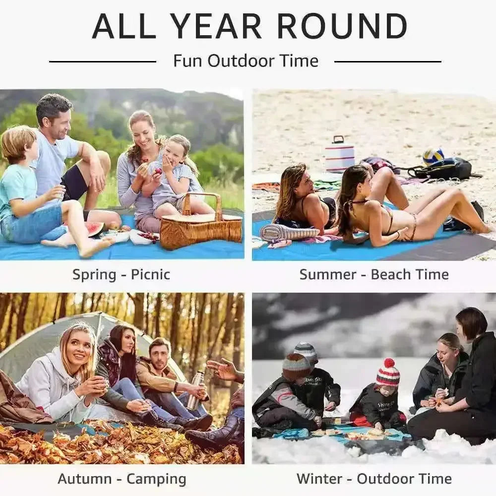 TerraLoom Beach Blanket | 210 x 200 cm | Sand-free & Waterproof | Ultra-light & Large