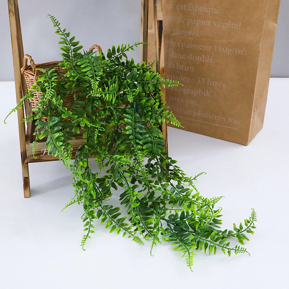 Evergriva Hanging Plant Artificial | 90 cm Boston Fern Look | Easy Care & UV Resistant | For Indoor & Outdoor