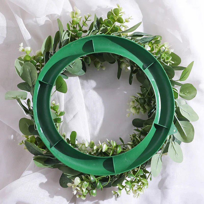 EverLeaf | Eucalyptus Wreath with Artificial Flowers | Handcrafted Decoration for Christmas, Wedding & Home
