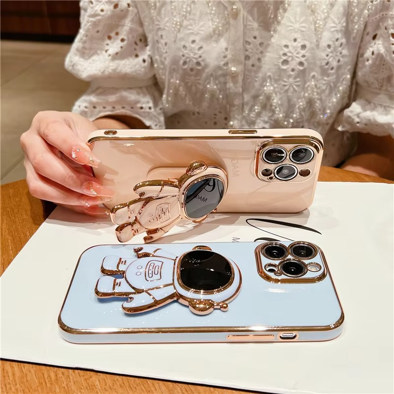 Astronaut Kickstand Soft Case for Various iPhone Models