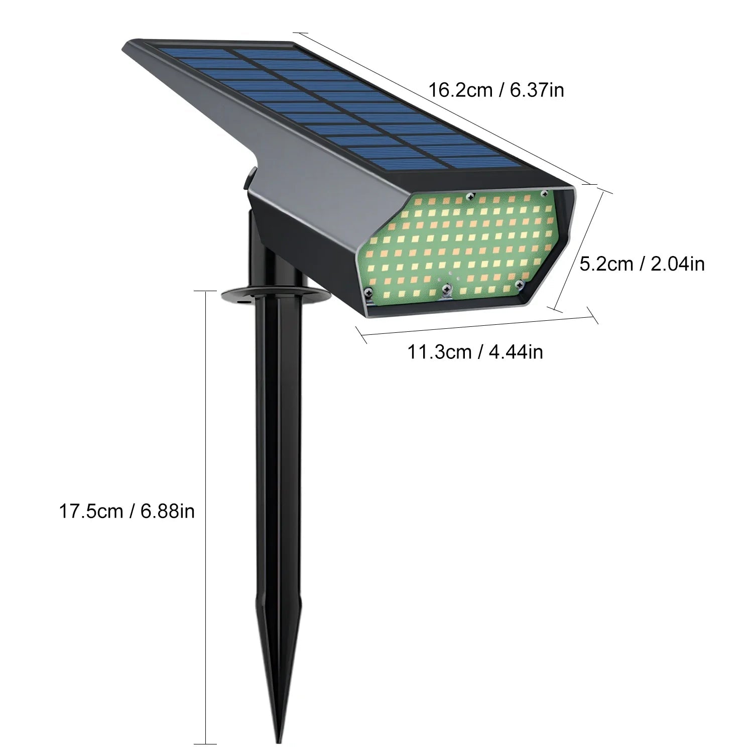 Solar-Spotlight LumiYard 92LED | 2-colored garden lighting (Warm-/Cool white) | IP65 waterproof & automatic dusk sensor