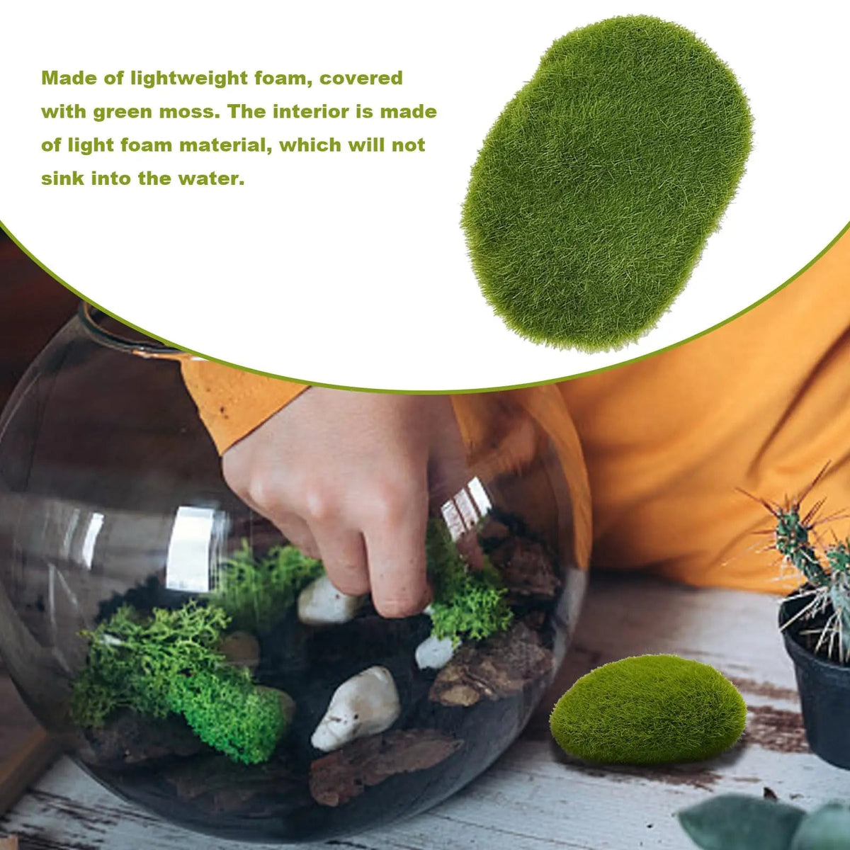 MossAura Floravio | Decorative Moss Stones | Easy Care & Versatile | For Creative Projects