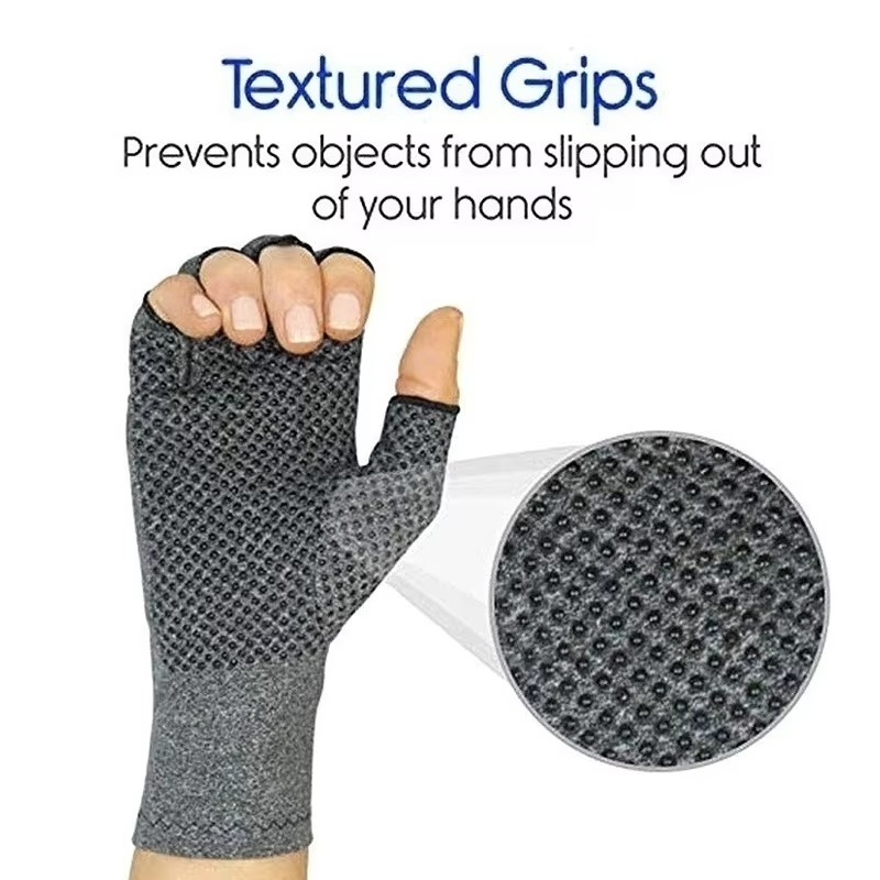 Compression Arthritis Gloves Fingerless Wrist Support for Hand Pain Relief and Fitness