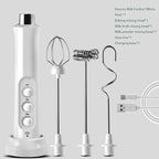 3 In 1 Electric Milk Frother Rechargeable Milk Foam Maker Handheld Frother High Speed Milk Frother Drink Mixer Coffee