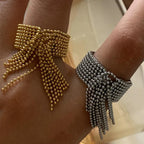18K Gold Tassel Statement Adjustable Ring