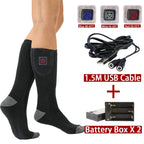 Electric Heated Socks | USB Heating Socks for Women & Men | 3 Heat Levels | Ideal for Skiing, Cycling & Outdoor | ThermaStep
