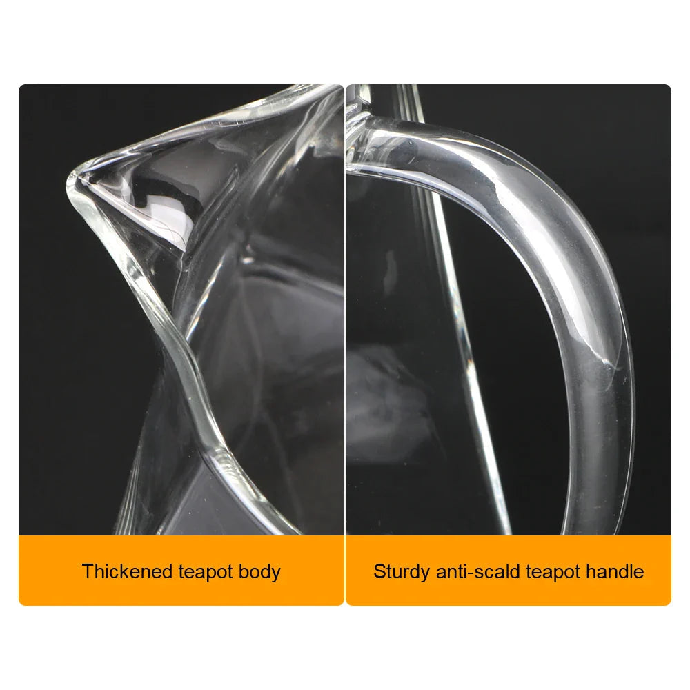 Teavora Glass Teapot with Stainless Steel Infuser | Heat Resistant & Dishwasher Safe | For Loose Tea & Tea Flowers | 550/750/950 ml