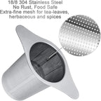 Tea Egg LeafLuxe Stainless Steel | Extra Fine Mesh Tea Strainer | With Double Handles | For Loose Tea