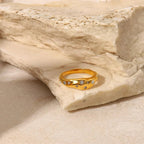 Gold Diamond Embedded Ring