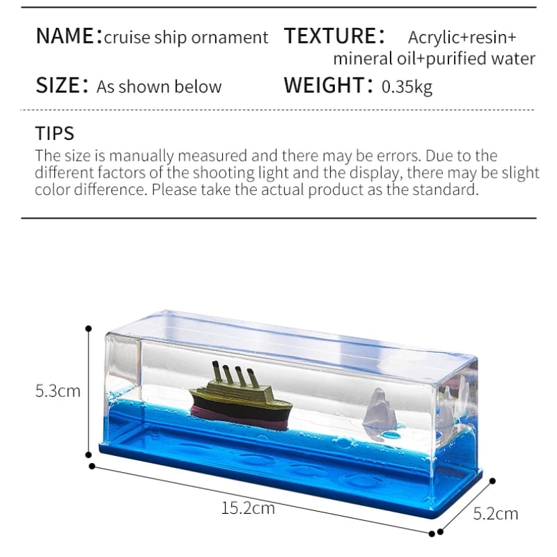 Cruise Ship Drift Glass Bottle