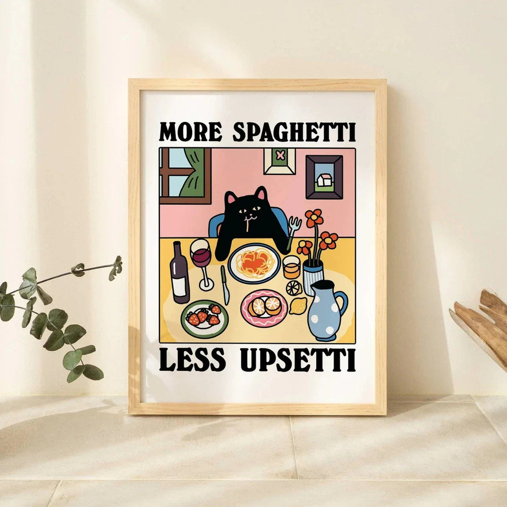 More Spaghetti Less Regretti Wall Art