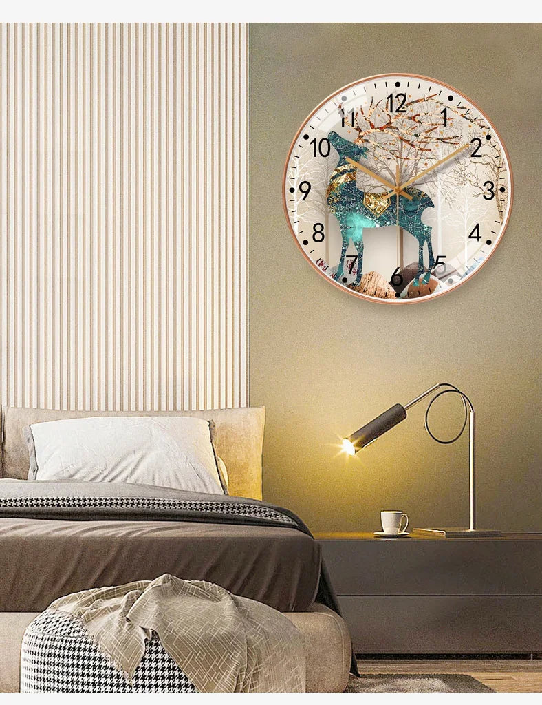 Modern wall clock elegance in the bedroom