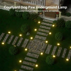 Solar lamp in paw print design – LED garden lighting in multicolor for outdoor use