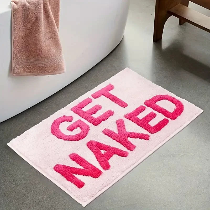 BlushNaked Tufted Design Rug – Pink "Get Naked" Bath & Living Rug