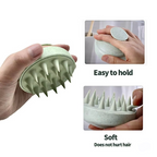 Wheat Straw Silicone Scalp Massage Shampoo Brush with Soft Silicone Bristles