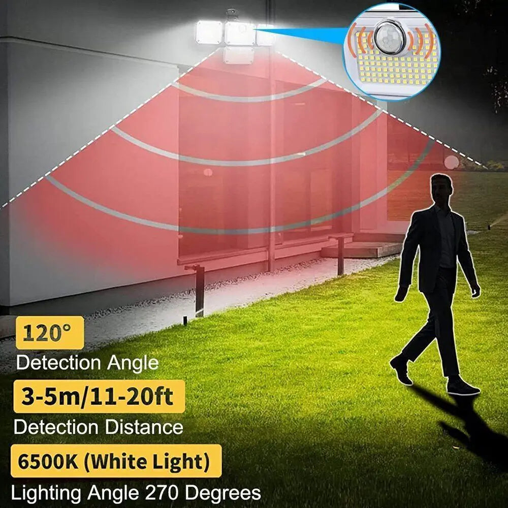 Solora GuardLight Solar Outdoor Lamp with Motion Sensor 2000 LM | 333 LED, IP65, 270° Beam Angle