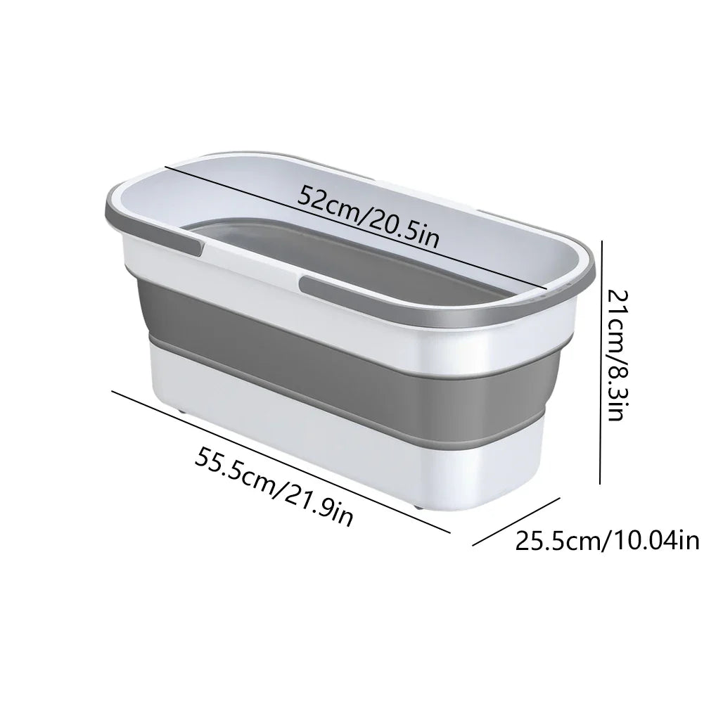 Foldora Foldable Rectangular Wash Basin | Portable Bucket with Large Capacity | For Camping, Household & Travel