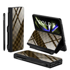 Shockproof Armor Case Glass Cover Stand Insert Card Leather Case for Samsung Galaxy Z Fold 5/4