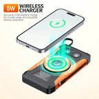 Voltaris MagCharge Solar Powerbank 10000mAh | Magnetic Wireless Charging | 22.5W Fast Charging Function | With Cable & Flashlight | For iPhone, Samsung & Co.