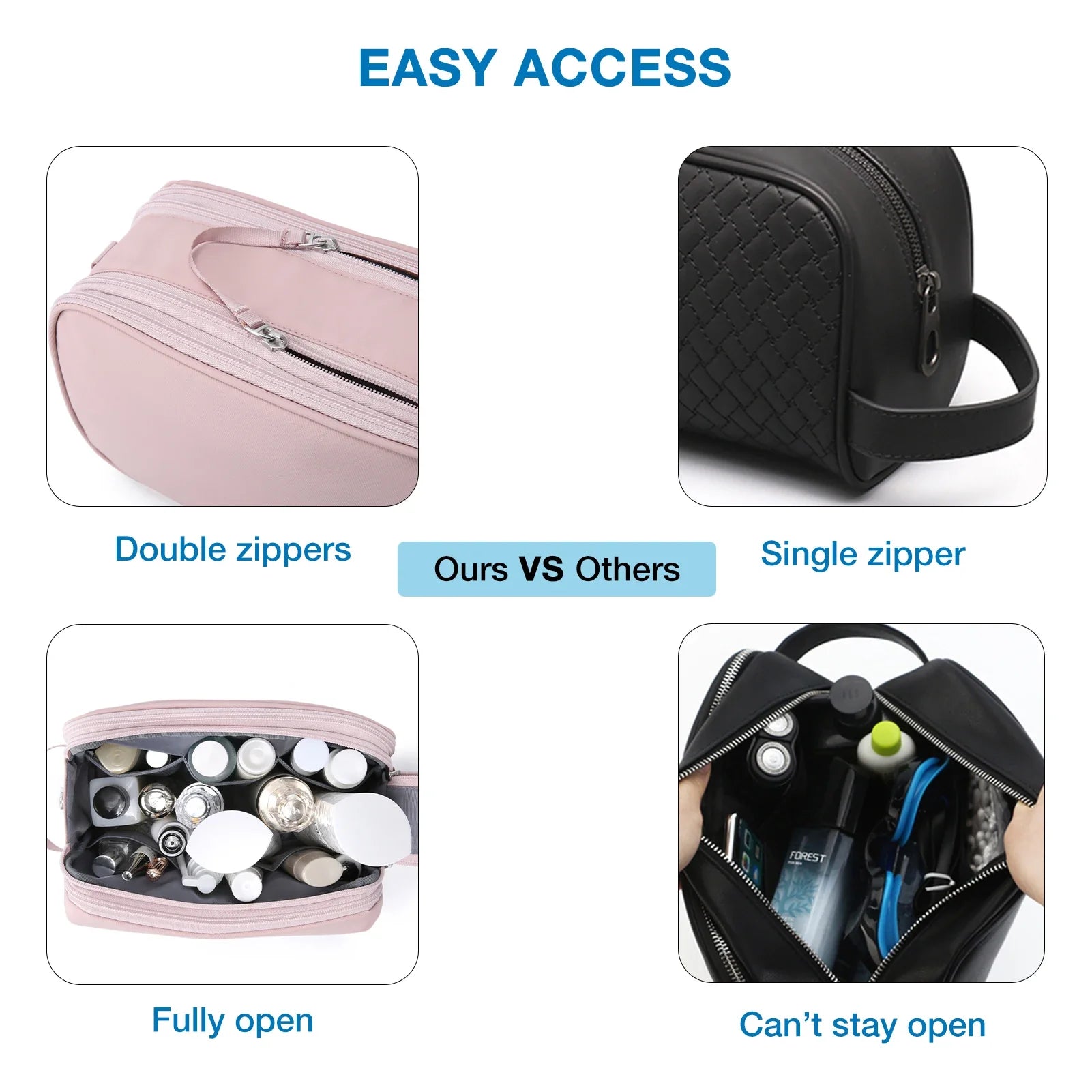 Kosmetixo Waterproof Cosmetic Bag for Women & Men | Lightweight Toiletry Bag | Travel Accessories for Toiletries & Make-up | Unisex Travel Organizer