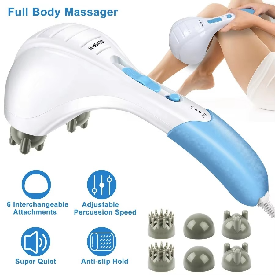 Handheld Electric Percussion Massager with Dual Vibration for Full Body Relief