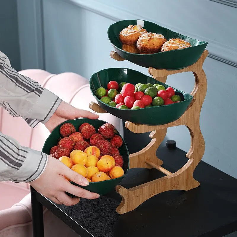 FruitTriad | Three-tier fruit bowl made of plastic