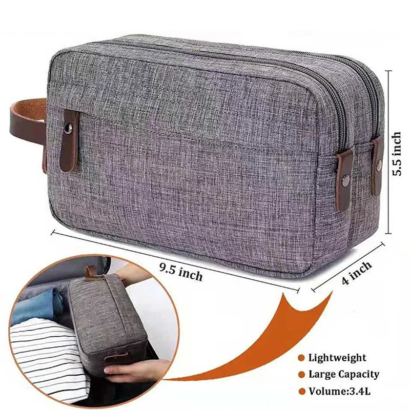 Traveluxe Culture & Cosmetic Bag | Water Repellent | Premium Leather Handle