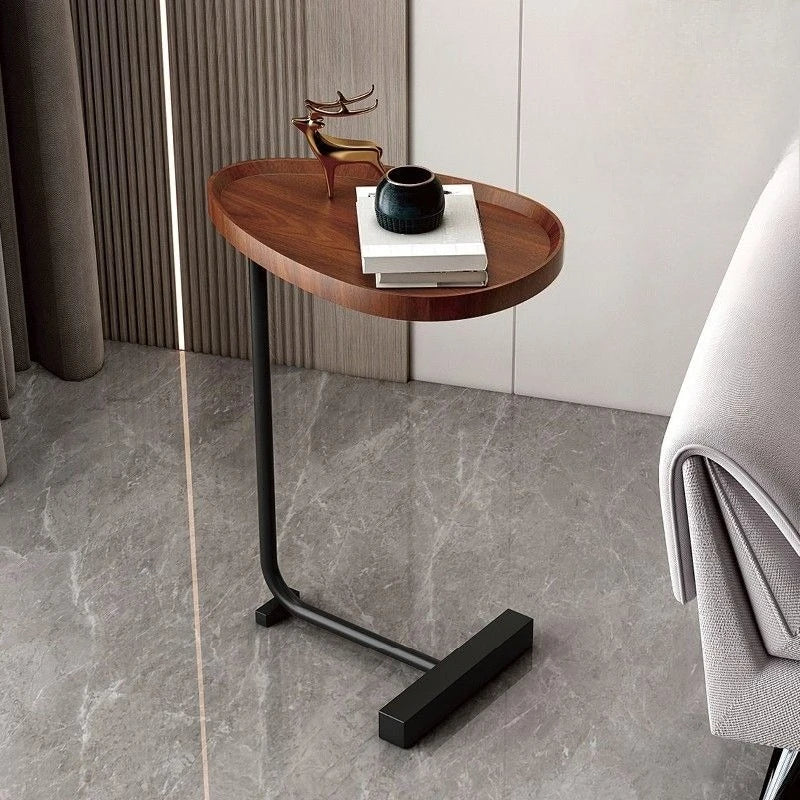 C-Shaped Mobile Side Table Ideal for Sofa or Bed