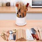 OrgaClean Cutlery Holder with Draining Function | Multi-layer Kitchen Organizer for Chopsticks, Spoons & Cutlery | Hygienic & Easy to Clean