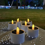 Solar-powered LED candles - Flickering outdoor lighting for garden and patio