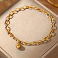 Chunky Paperclip Tassel Ball Bracelet