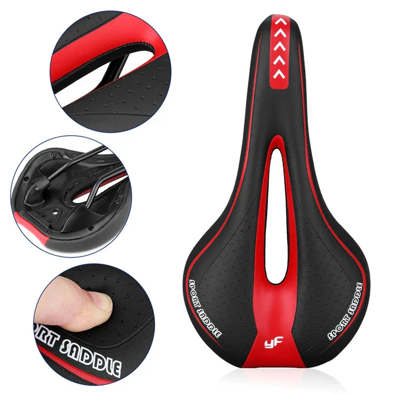 Extra Soft Gel Bike Saddle – Comfortable Bike Seat with Hollow Design for MTB and Road Biking, Non-Slip Surface and Improved Airflow