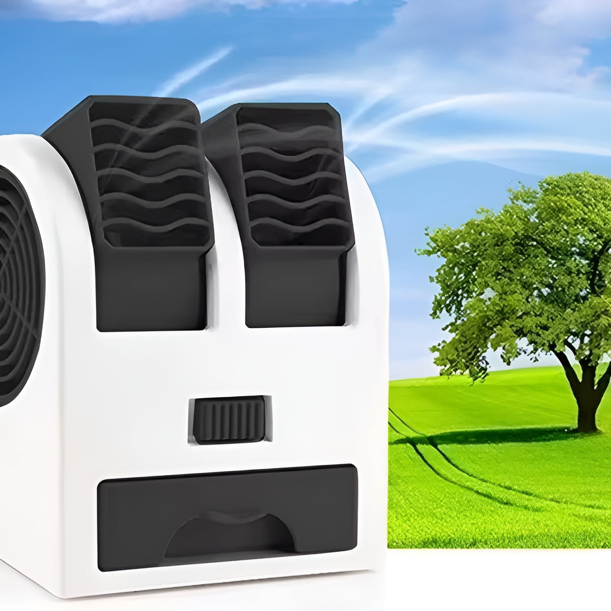 Dual-Outlet Turbo Cooling Desk Humidifier Fan