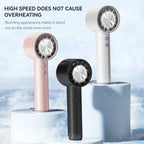Brisano AirCool Mini Hand Fan with Cooling Function | 5 Speeds | LED Display & USB Charging | Quiet & Portable | For Travel, Office & Outdoor