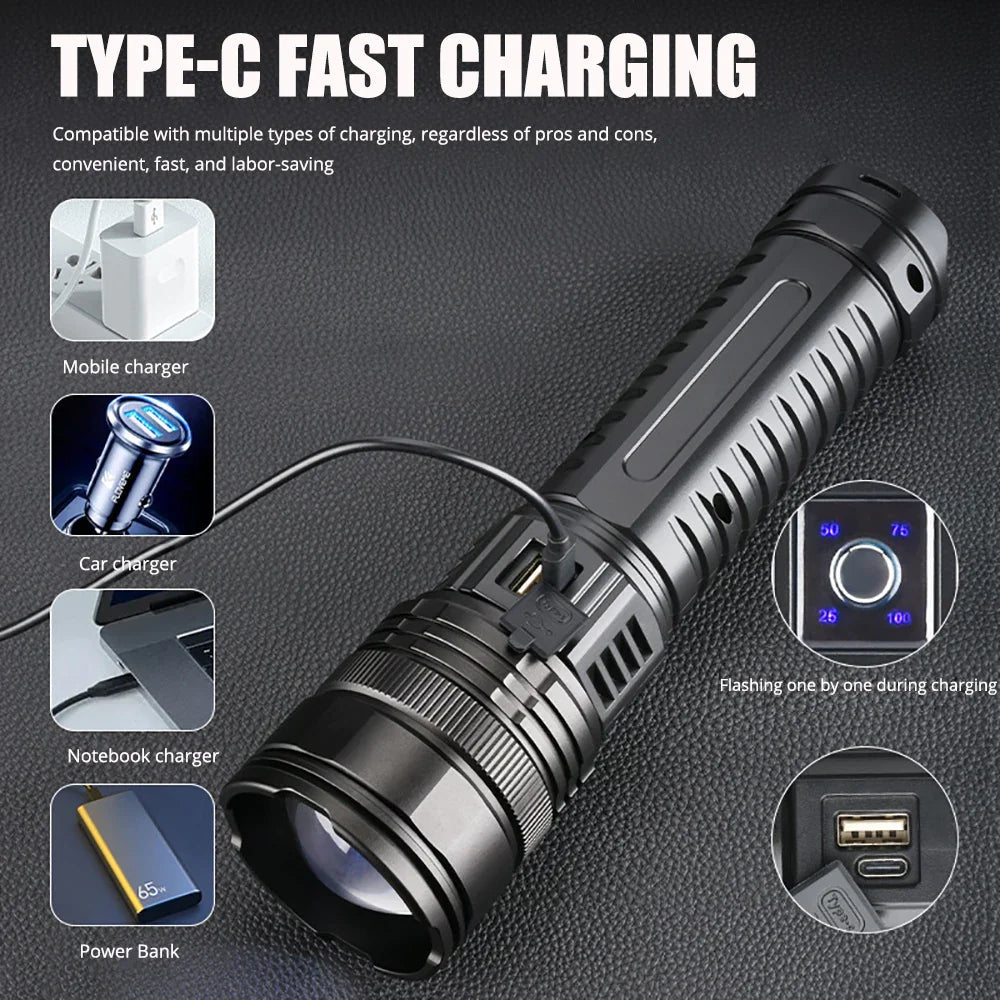 Rechargeable 10000 Lumen LED Torch 1+1 FREE – Striker