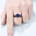 Sapphire Leaf Branch Statement Ring for Women